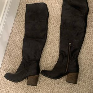 Hinge Over the Knee Boots Black Size 7.5
